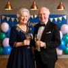 Баннер на 60-летие Сине-зеленая цветовая гамма Баннер для юбилейного дня рождения Роскошный Для взрослого