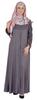 Bimba Islamic Clothes For Women Long Dress With Printed Hijab Scarf Rayon Abaya Maxi Front Button Muslim