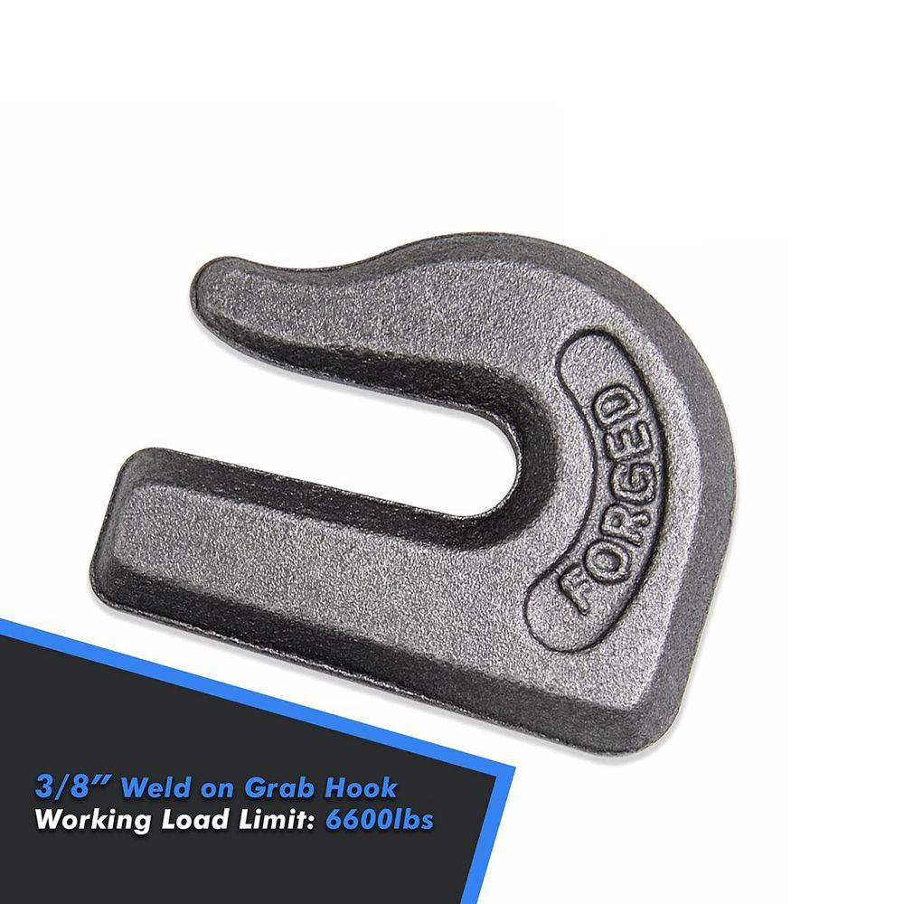 4pcs Grab Chain Hook 3/8-in Heavy Duty Tow Hook G70 Forged Steel Tractor Hook Weldable for Car, Truck,SUV, RV,UTV,Tractors