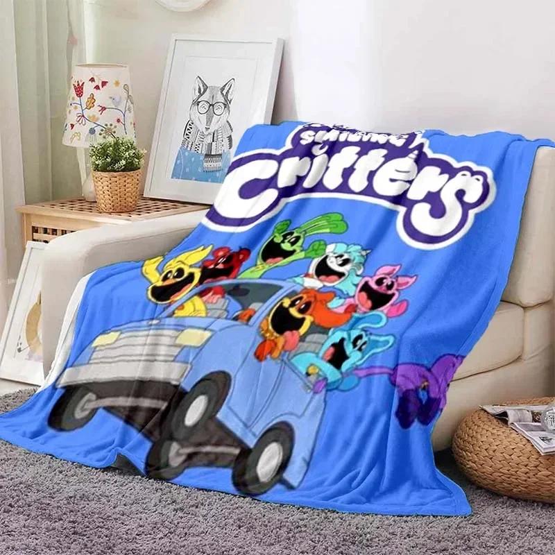 3D-печатное детское одеяло CATNAP DOGDAY с изображением мультяшных улыбающихся зверьков, малышей, супермягкий теплый ковер для спальни, гостиной, дивана, кровати, автомобиля