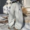 Oversized Cargo Parachute Pants Women Japanese Style  Wide Leg Joggers Hippie Baggy Vintage Sweatpants Trousers