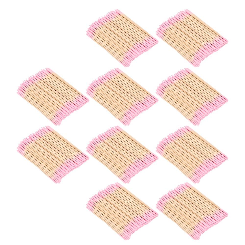 10 Bags Wooden Stick Body Double Pointed Cotton Swabs Eyeliner & Cosmetic Touch-Up Work