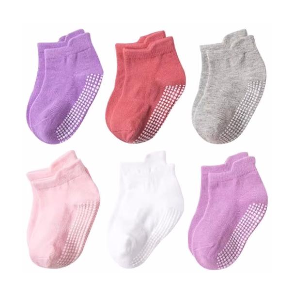 6 пар/лот 0-7 лет детские носки-тапочки для девочек и мальчиков полосатые спортивные детские нескользящие носки-лодочки для мальчиков весна-лето новые