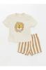 LCW baby Футболка с круглым вырезом с принтом и шорты для мальчика, комплект из 2 шт.