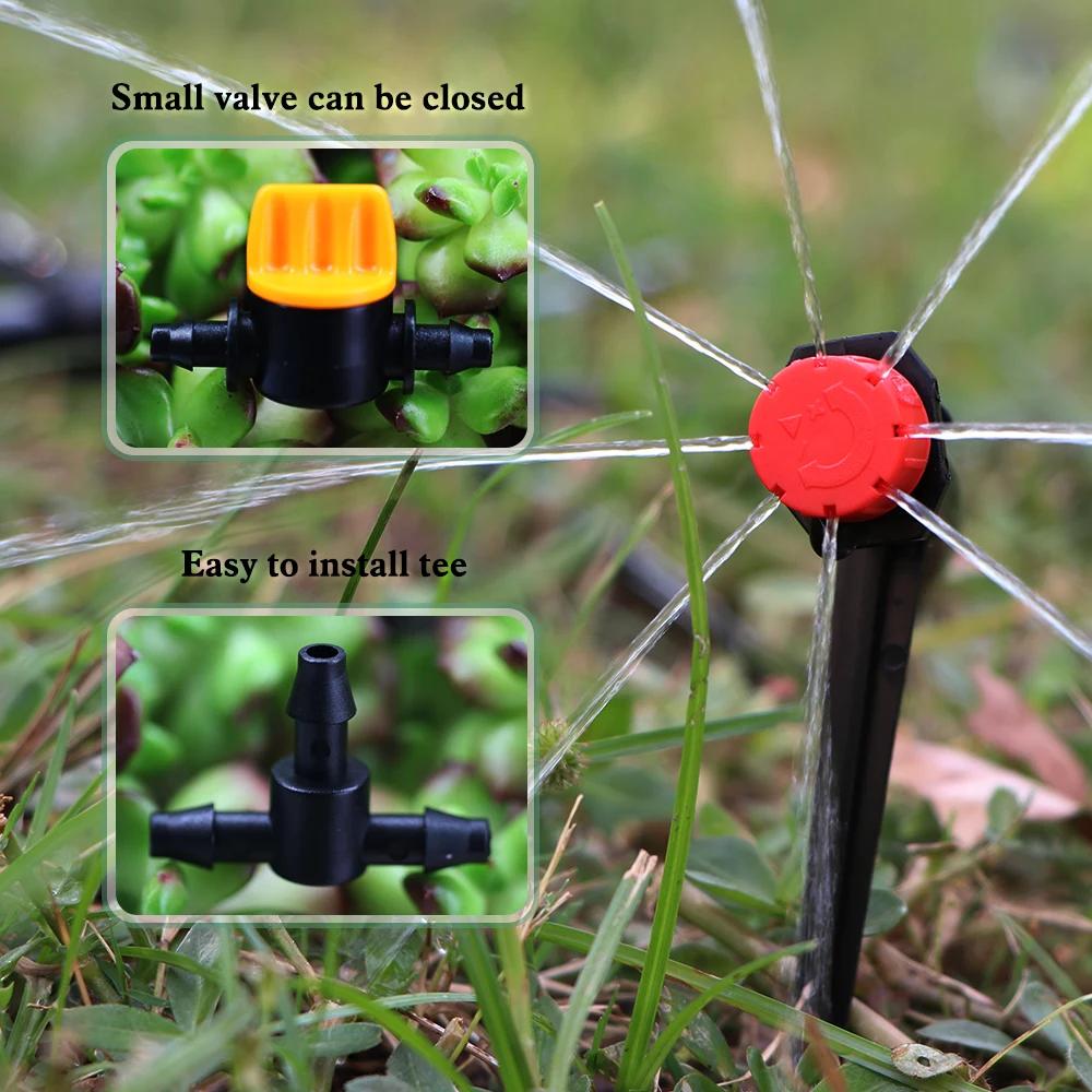 50-500PCS 1/4'' Barb Red Adjustable Nozzles Garden Watering Irrigation Sprinkler Washable Emitter 0-80L/H for Yard Greenhouse