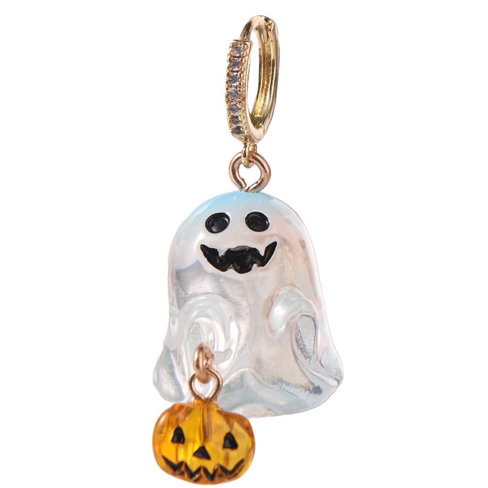 Rhinestone Halloween Earrings Cartoon Pumpkin Dangle Earrings Aesthetic Ghost Ear Studs Party