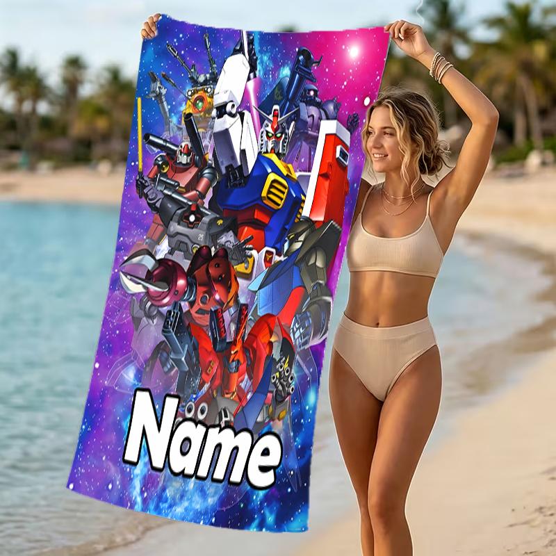 Customizable personalized beach towels Mobile Suit Gundam themed designs.Suitable for the beach, yoga, sports;ideal as beach accessories