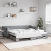 VidaXL Daybed with Trundle Bed Light Grey 100x200 Cm Fabric 3197431