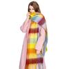 Winter Female Lattice Imitation Cashmere Scarf for Women Thick Warm Pashmina Bufanda Shawl Rainbow Tassel Echarpe Poncho Stoles