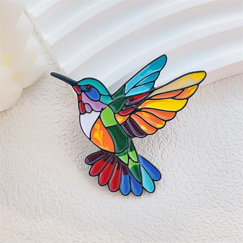 Эмалированные Цветные Броши Колибри Животное Птица Значок Женский Пиджак Костюм Корсаж Аксессуары для Одежды