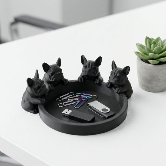 3D-печатная фигурка собаки Милая статуэтка животного Креативное художественное украшение для книжной полки камина Стильный органайзер для украшений