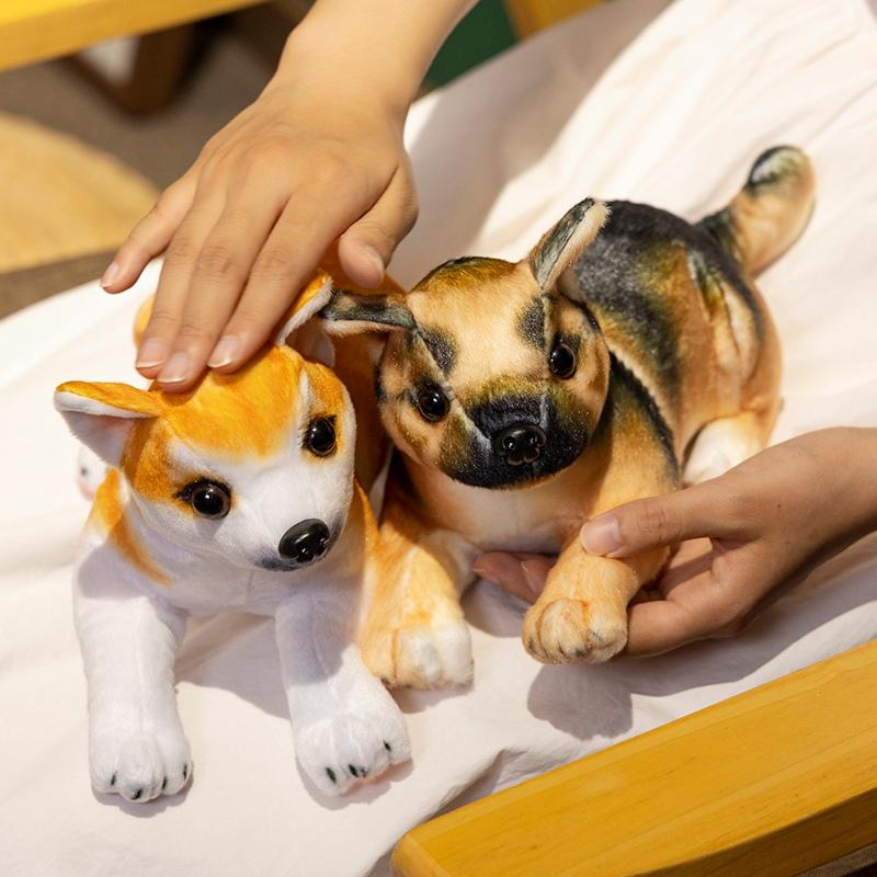 20 см имитация собаки плюшевая кукла реалистичная хаски акита далматин плюшевая игрушка украшение для дома подарок на день рождения для мальчиков и девочек