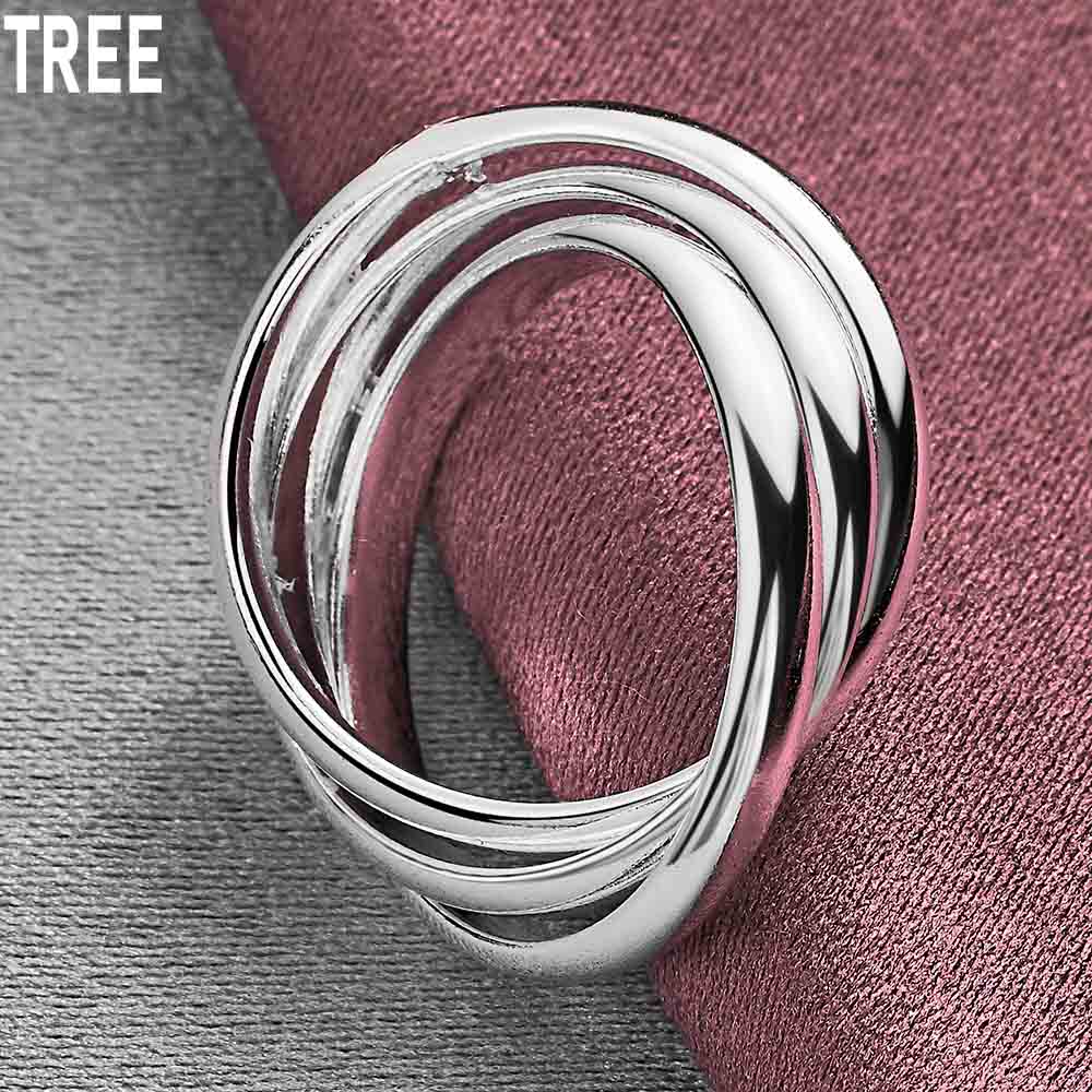 Кольцо из трех колец из стерлингового серебра 925 пробы, изысканное очарование, модные свадебные украшения