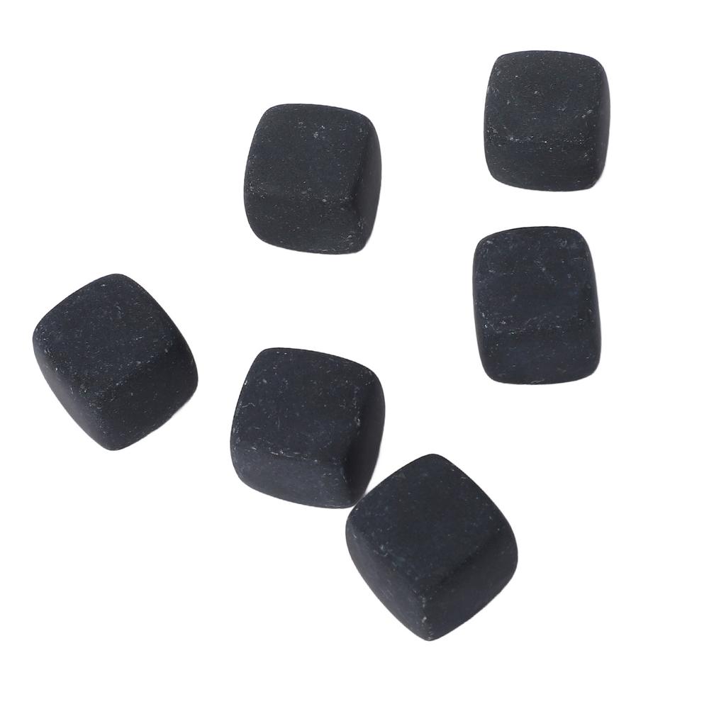 6Pcs Whiskey Stones Cubes Basalt Enhanced Flavor Whiskey Rock Set for Gin Wine Vodka Water Gift