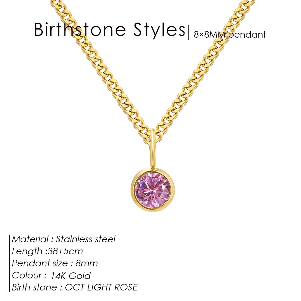 EMANCO DIY 12 Constellation Birthstone Set Necklace Zirconia Stainless Steel Pendant Necklace Anniversary Birthday Gift