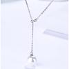Korean Style Adjustable Pearl Shell Pearl Necklace S925 Sterling Silver Sweet and Simple Tassel Clavicle Chain