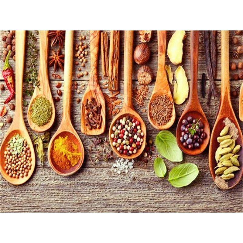 DIY 5D Diamond Painting Spice Diamond Embroidery Food Cross Stitch Full Round Drill Rhinestone Art Wall Home Decor Gift