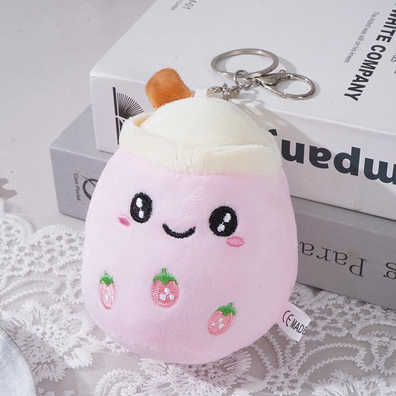 Плюшевый брелок в виде куклы с фруктовым бабл-ти в подарок