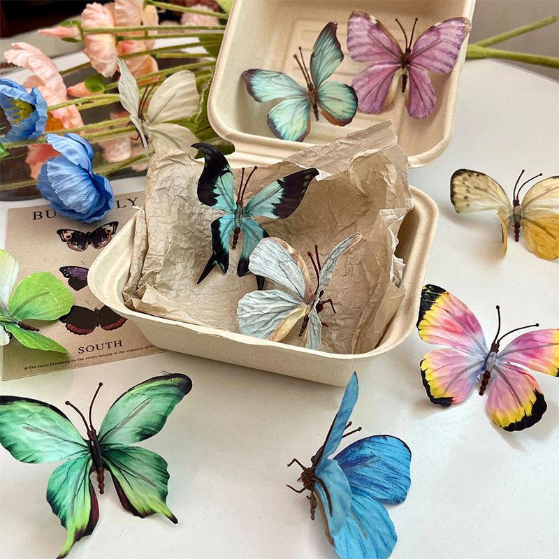 10 шт. ПВХ Свадебные 3D-печатные искусственные бабочки Садовые акценты Бабочка Настенный декор Домашний декор своими руками