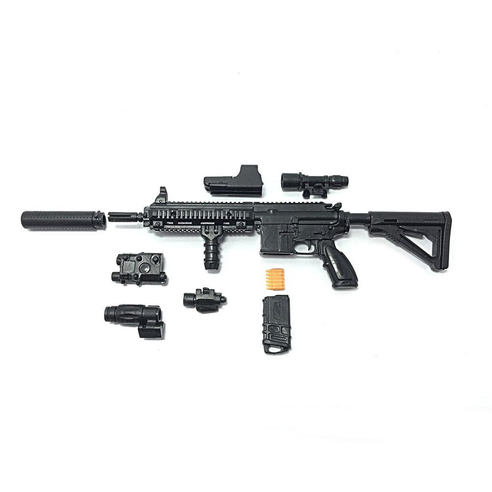Масштаб 1/6 Автоматическая винтовка HK416 Пулемет РПК-74 ПКП Солдат СОБР Армия Военное оружие Фигурка для действий Сборная модель Игрушка-пазл
