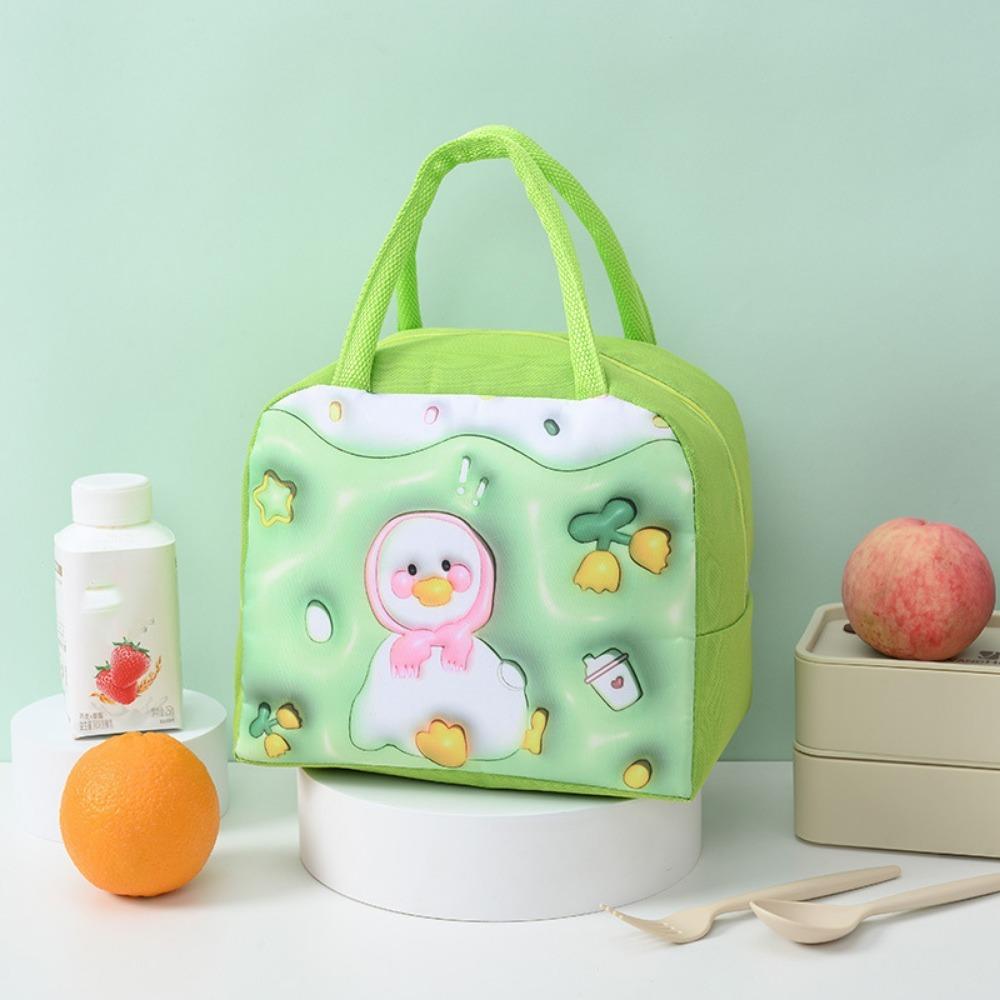 Thickened 3D Cartoon Insulated Lunch Bag Handheld Cool Food Bag Portable Cartoon Lunch Bag Camping