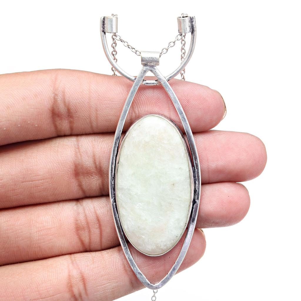 Scolecite Shell Gemstone Mother's Day Handmade Jewelry Necklace 20 In