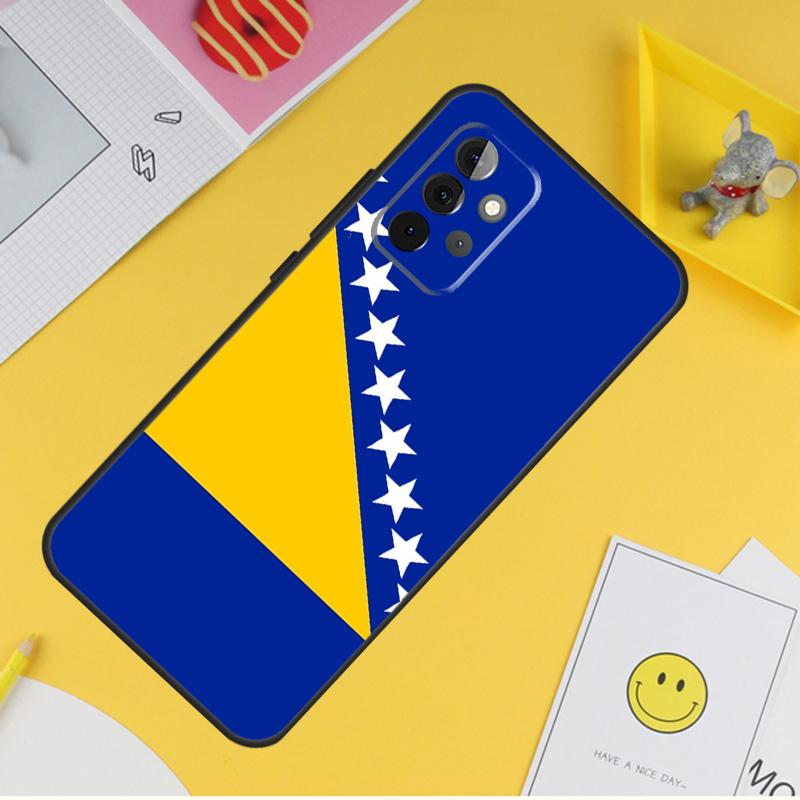 Чехол с флагом Боснии для Samsung Galaxy A54 A34 A14 A13 A33 A53 A12 A32 A52 A71 A51 A15 A25 A35 A55
