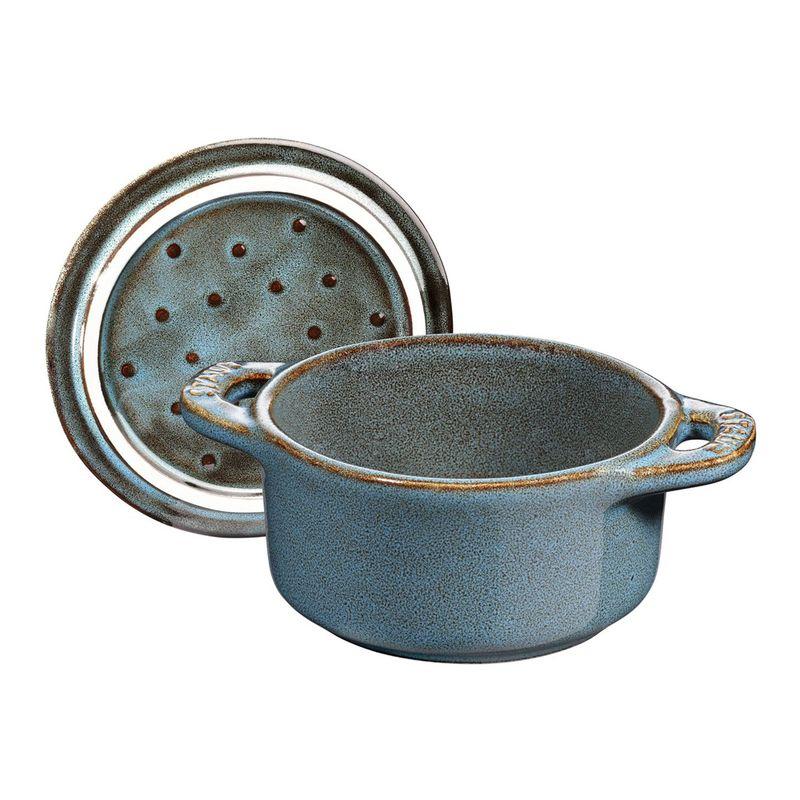Staub Керамическая Мини-Кастрюля Круглая 10см (Античный сине-зеленый)