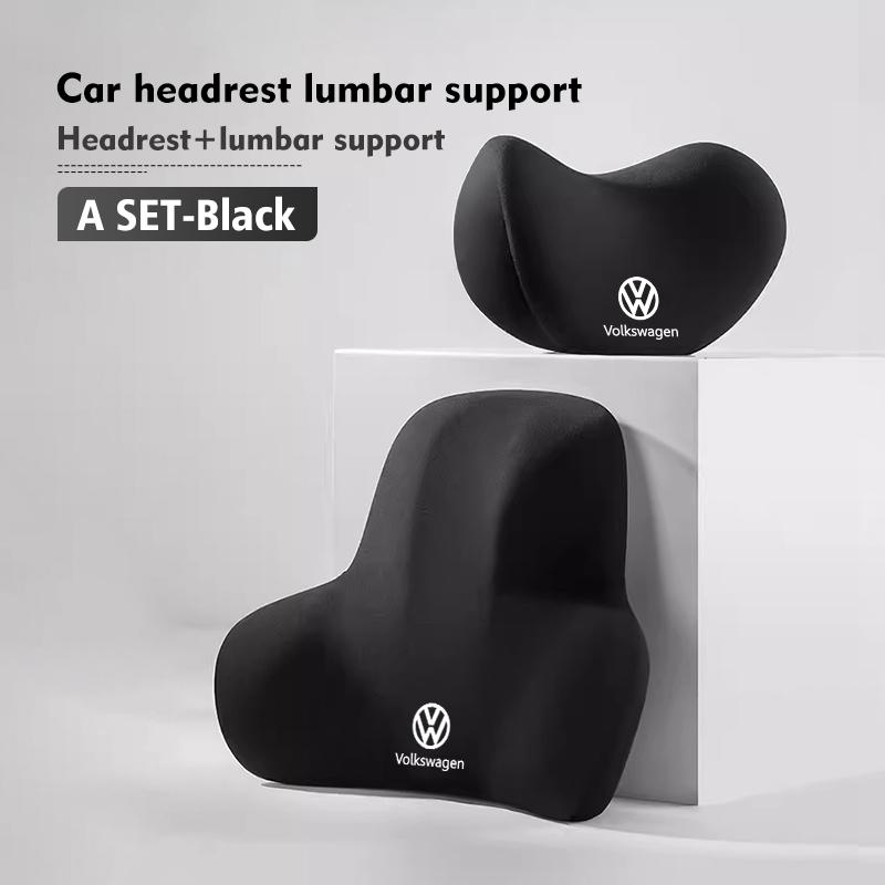 T28Emblems Car Headrest U-shaped Neck Pillow Lumbar Support Accessories For Volkswagen VW Scirocco Passat Polo B5 B6 B7 CC Tiguan S