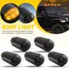 5PCS Universal Solar Powered Cab Flashing Light Roof Cab Amber Marker Lights