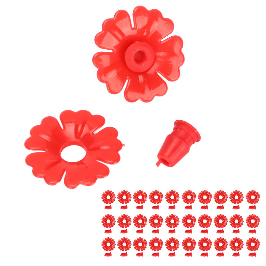 30 Set Hummingbird Feeder Flowers Hanging Bird Feeding Ports Replacement Parts Garden SuppliesRed