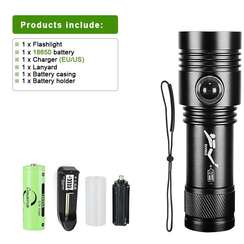 Профессиональный фонарь для дайвинга IPX8 Dual-Wick с магнитным переключателем, фонарь для дайвинга XHP160, переносной фонарь для дайвинга, уличный фонарь