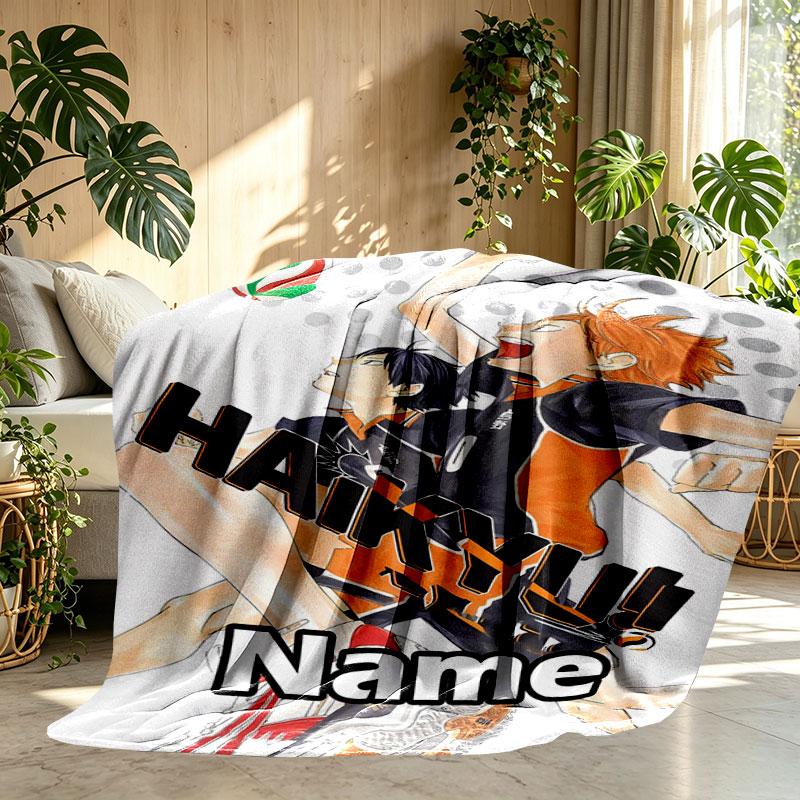 Custom Name Personalized Haikyu Print Blanket, Home Decor, Bedroom, Sofa, Camping, Couch, Gifts for Birthday Christmas
