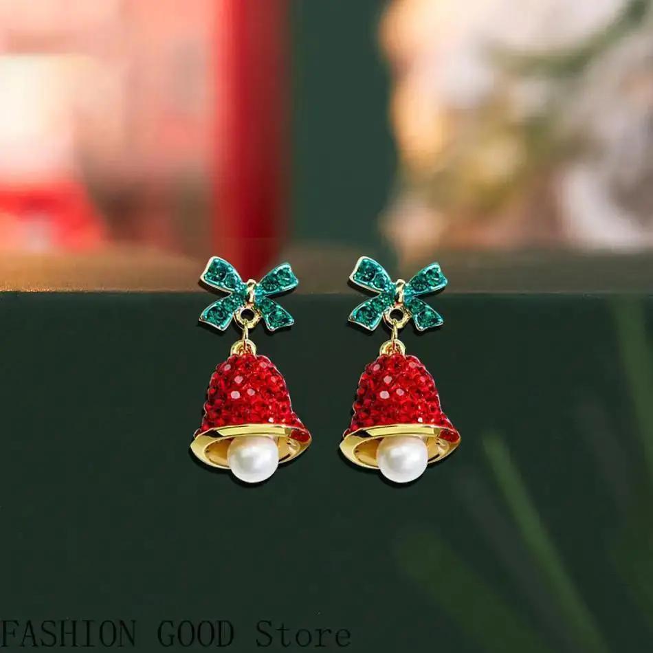 1 пара серег-личность, подарок на Новый год, серьги с красными колокольчиками, с уникальным осенне-зимним темпераментом, атмосфера высокого класса