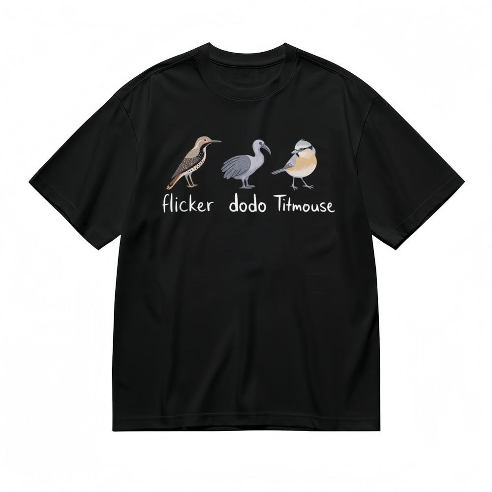 Women's Fashion Classic T-Shirt Three Bird Species Educational Design Tee