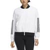 Adidas Solid Stripe Pattern Baseball Collar Jacket Women Outerwear White HM7075