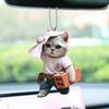 Cat Pendant Car Ornament Hanging Realistic Animal Cat Rearview Mirror Hanging Decor Acrylic Car Charm Party Festival Gift for Car Lovers