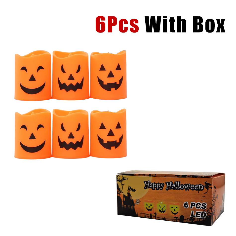Halloween Led Jack-o'-lantern Light Home Decoration Candle Lamp Halloween Party Supplies Haunted House Horror Props Kids Gifts
