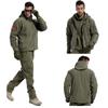 Куртка, комплект, мужская армейская водонепроницаемая теплая камуфляжная одежда, военное флисовое пальто, ветровка, костюм