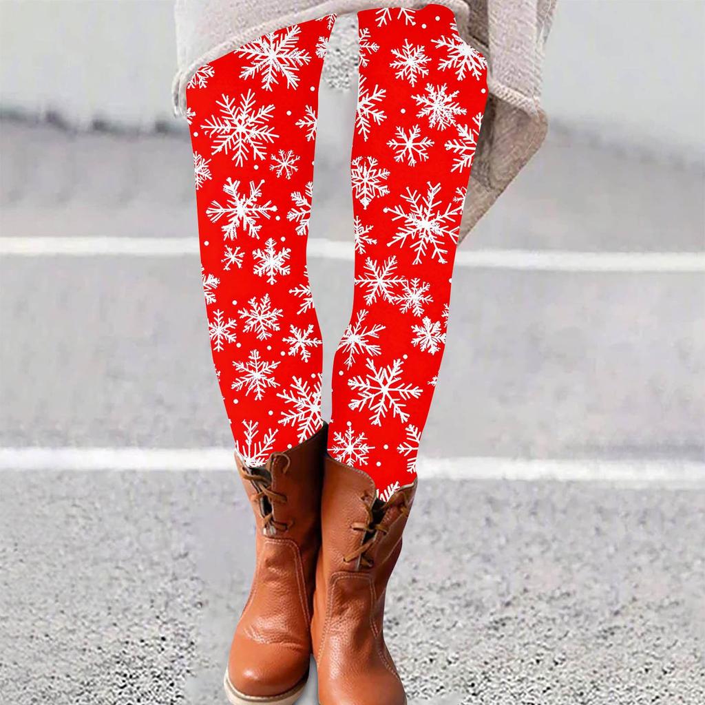 Женские брюки с рождественским принтом, эластичные, мягкие, повседневные, домашние, спальные брюки