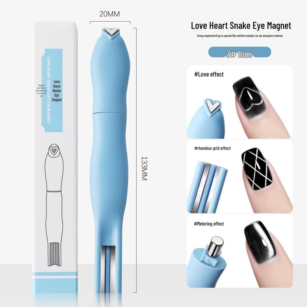 Nail Art Double-Ended Cat Eye Gel Wand with Powerful Gold Magnet