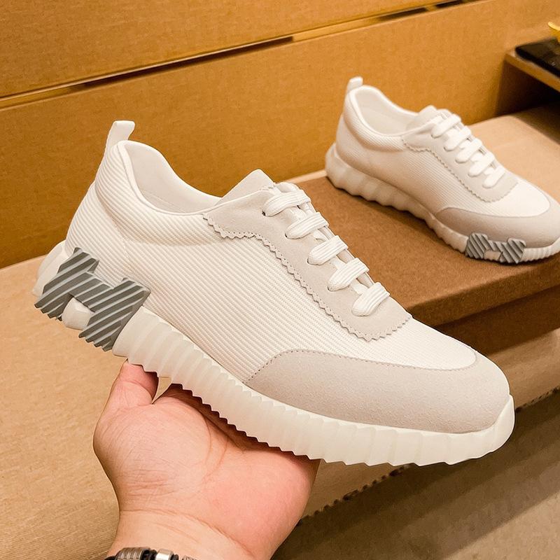 Мужская повседневная уличная обувь Матовая кожа Дышащая Беговая обувь Модный бренд Легкая роскошь Мода Контрастная Спортивная обувь