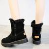 European and American Minimalist Short Boots 2023 Winter New Product Plush Warm Snow Boots Women's Flat Bottomed Short Boots