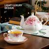 Керамическая кофейная чашка, блюдце, набор ложек, набор чашек для цветочного чая, европейская фарфоровая кружка и блюдце для кофейных чашек, кружек, кофейной посуды, подарок