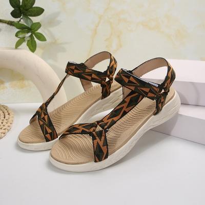 Модные новые летние сандалии для женщин, повседневные спортивные, нескользящие, дышащие, на плоской подошве, износостойкие, пляжные туфли