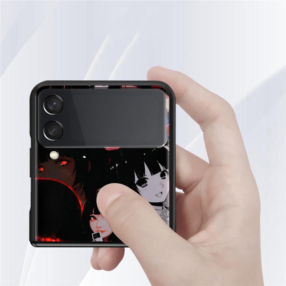 Противоударный чехол для Samsung Galaxy Z Flip 4 3 5G Funda ZFlip4 Черный Жесткий ZFlip3 zflip4 Чехлы Крышка Аниме Kakegurui Jabami