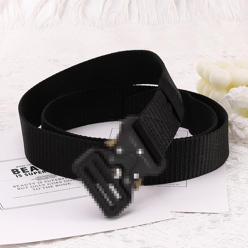 New Unisex Canvas Tactical Belt - No Metal Buckle, Woven Design, Ideal for Military Training.