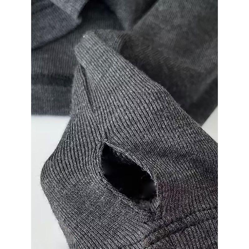 MD Women Clothes Casual Minimalist Style Slim Version Inner Wear Round Neck Bottoming Shirt Finger Hole Long Sleeves Shirt Female 06842574892