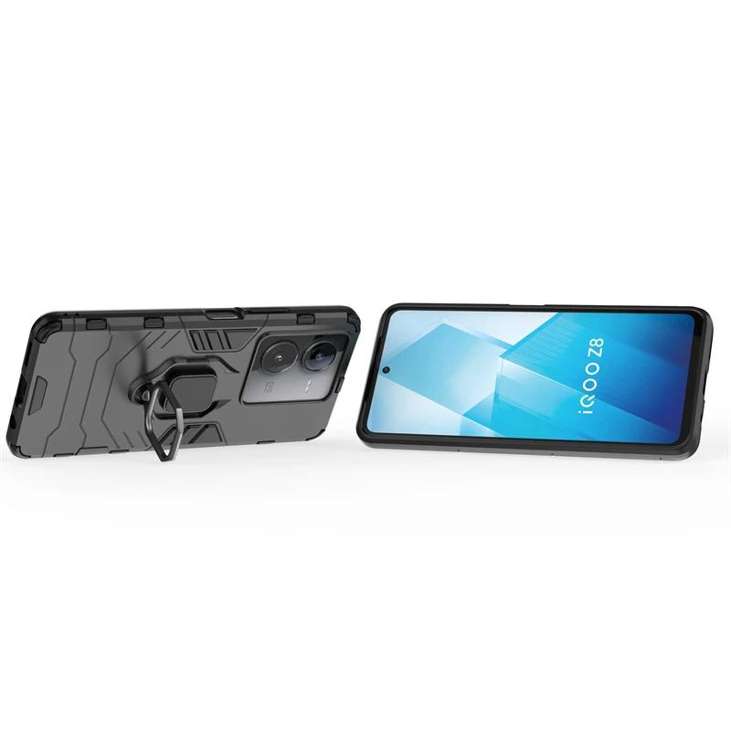 Для VIVO Y78t Y100t 5G задняя крышка чехол противоударный броня против падения металлический держатель кольца магнитный защитный чехол Funda Coque телефонные чехлы