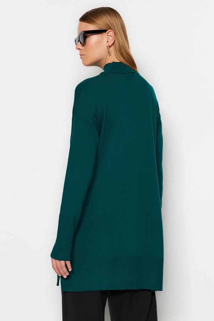 Женский модный стильный свитер в хиджабе, черный трикотаж с высоким воротником, свитер